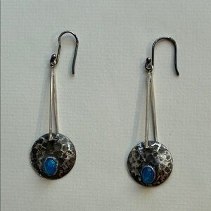 Mexican 925 Earrings With Paraiba Opals